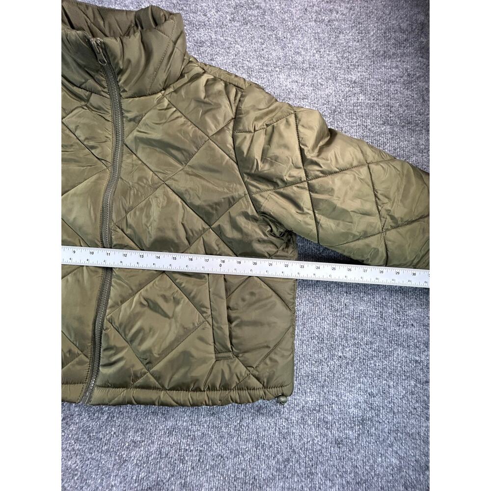 Cisono Women's XL Olive Green Quilted Sherpa Lined Puffer Jacket Full Zip Coat - Picture 8 of 9